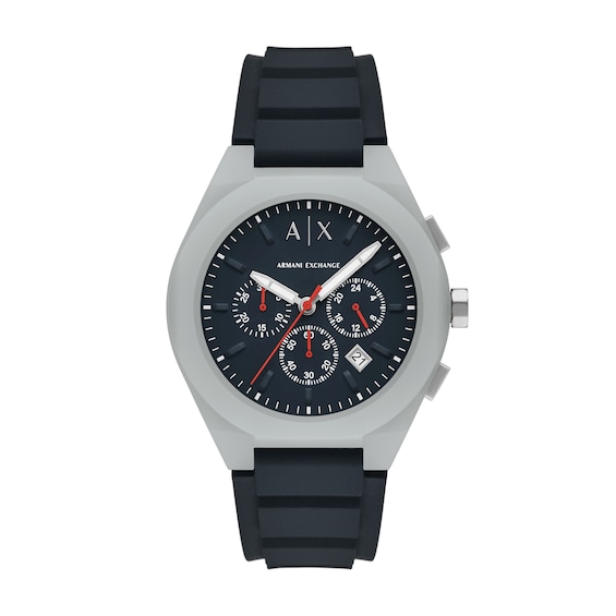 Armani Exchange Men's Sync Chronograph Gray Silicone Watch