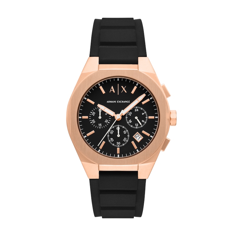 Main Image 1 of Armani Exchange Men's Sync Chronograph Black Silicone Watch