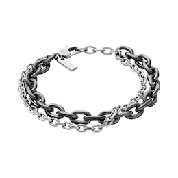 Armani Exchange Men's Two-Tone Double Chain Bracelet