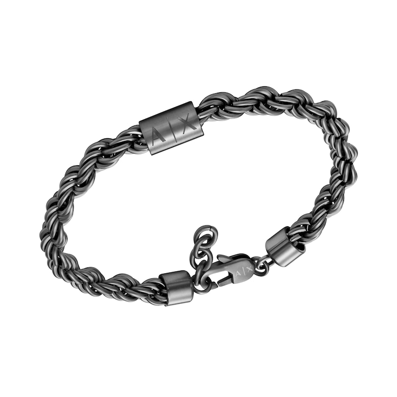Main Image 2 of Armani Exchange Men's Black Stainless Steel Chain Bracelet