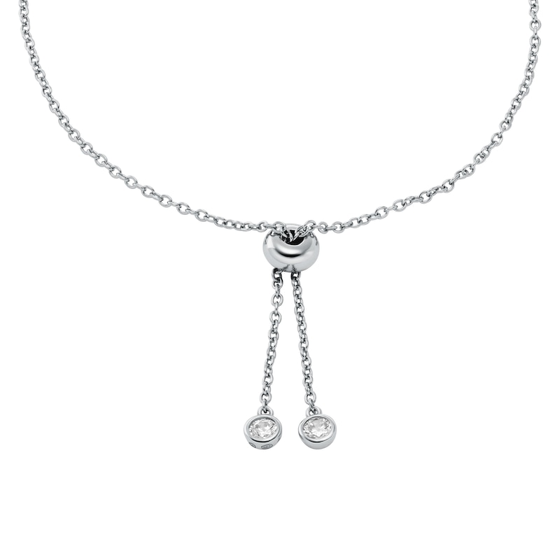 Main Image 2 of Michael Kors Women's Silver-Tone Crystal MK Logo Slider Bracelet