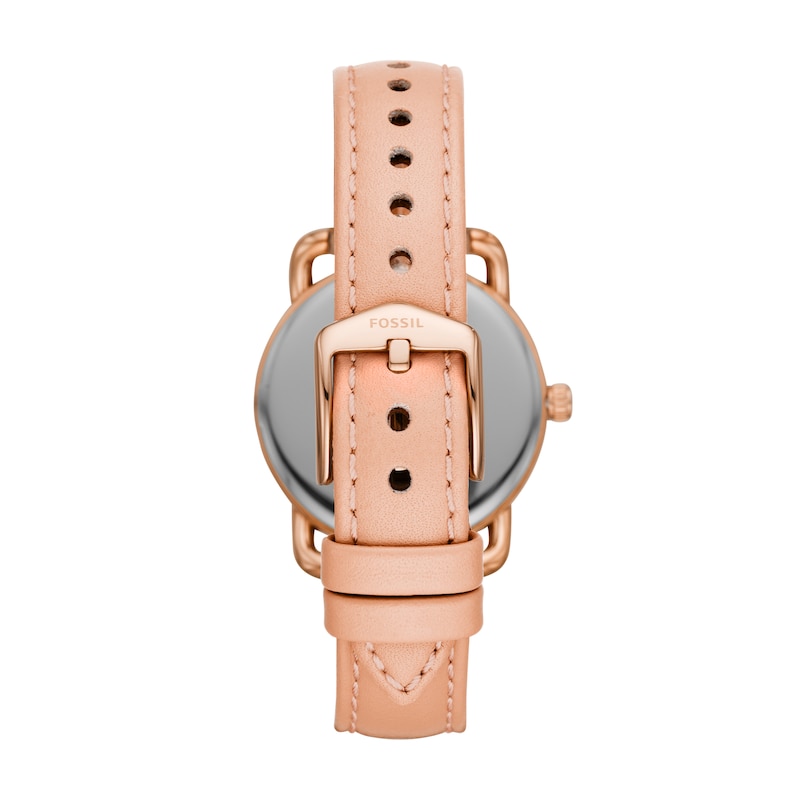 Main Image 4 of Fossil Copeland Women's Rose Gold Tone Nude Leather Strap Watch