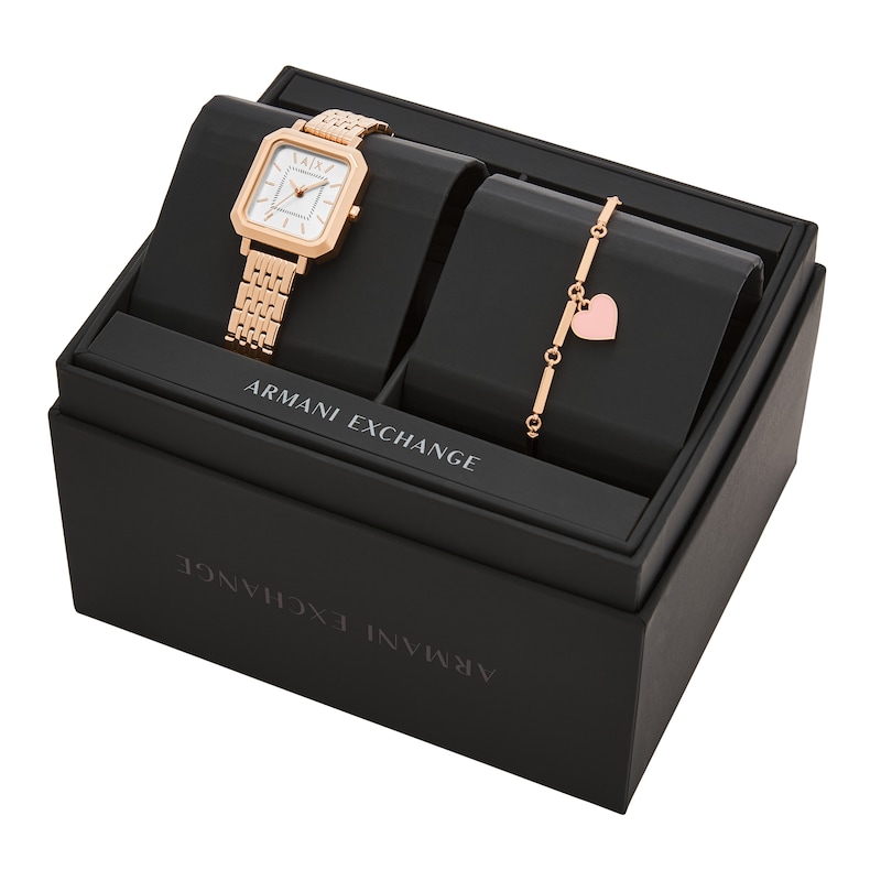 Main Image 6 of Armani Exchange Women's Three-Hand, Rose Gold-Tone Stainless Steel Watch and Bracelet Set