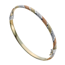 Together Silver & 9ct Bonded Gold Three Colour Bangle