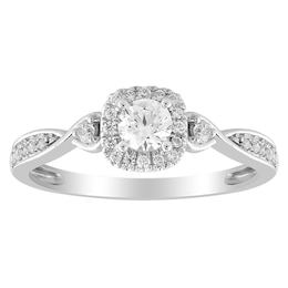 9ct White Gold 0.33ct Total Diamond Solitaire Twist Ring