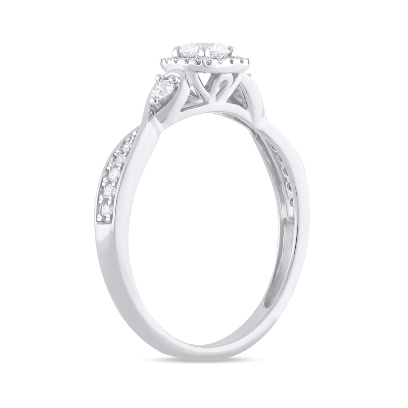 9ct White Gold 0.33ct Total Diamond Solitaire Twist Ring