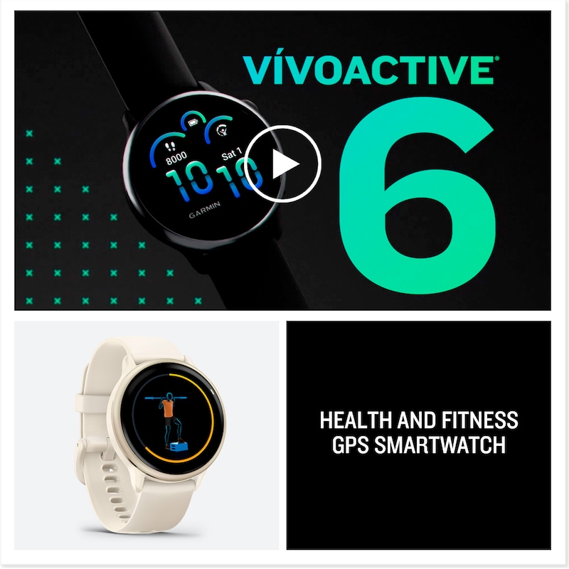 Main Image 8 of Garmin Vivoactive 6 Bone Silicone Band Watch