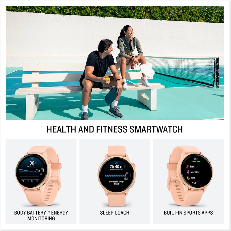 Main Image 2 of Garmin Vivoactive 6 Jasper Green Silicone Band Watch