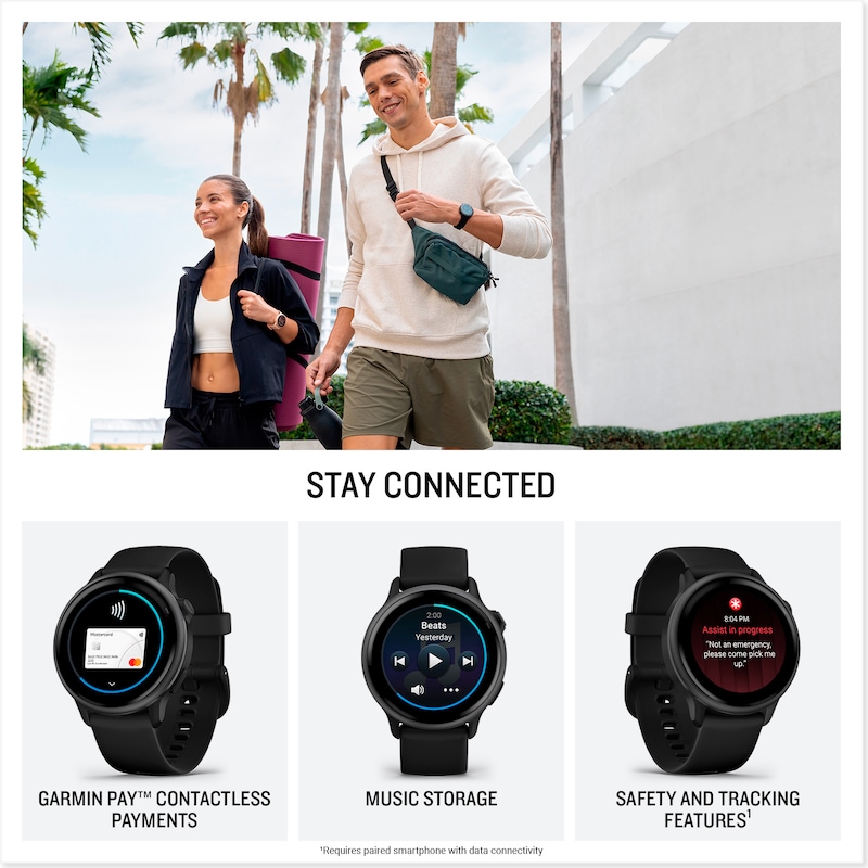 Main Image 4 of Garmin Vivoactive 6 Jasper Green Silicone Band Watch