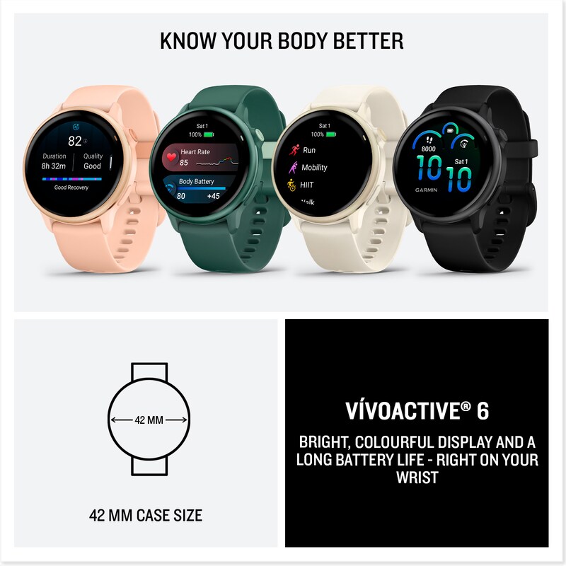 Main Image 7 of Garmin Vivoactive 6 Pink Dawn Silicone Band Watch