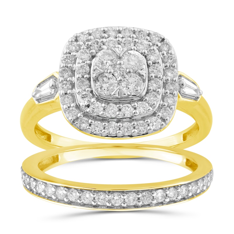 Perfect Fit 9ct Yellow Gold 0.80ct Total Diamond Bridal Set