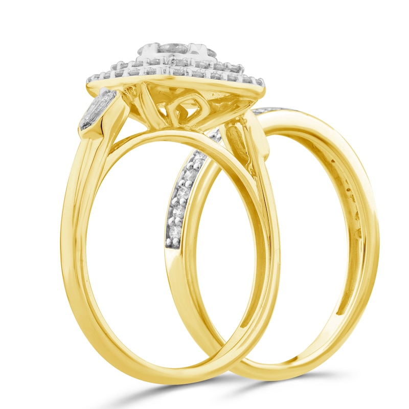 Perfect Fit 9ct Yellow Gold 0.80ct Total Diamond Bridal Set