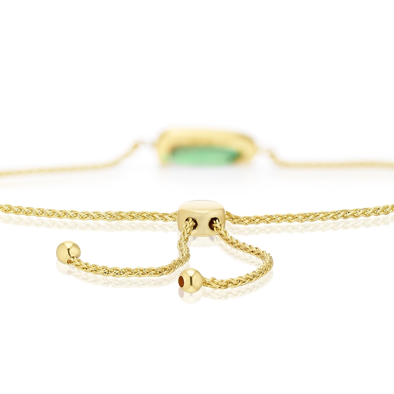 Main Image 3 of Sterling Silver Gold Plated Abalone & Cubic Zirconia Bolo Bracelet