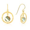 Thumbnail Image 1 of Sterling Silver Gold Plated Abalone Drop Diamond Cut Earrings