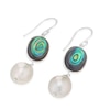 Thumbnail Image 2 of Sterling Silver Freshwater Pearl & Abalone Drop Earrings