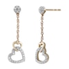 Thumbnail Image 1 of 9ct Yellow Gold 0.10ct Diamond Heart Drop Earrings