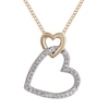 Thumbnail Image 1 of 9ct Yellow Gold 0.10ct Diamond Double Heart Pendant