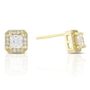 Thumbnail Image 1 of Sterling Silver Gold Plated Cubic Zirconia Square Stud Earrings