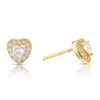 Thumbnail Image 1 of Sterling Silver Gold Plated Cubic Zirconia Heart Stud Earrings