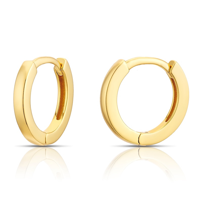 Main Image 1 of Sterling Silver Gold Plated Hinged Small Hoop Earrings