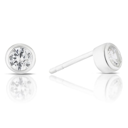 Sterling Silver 5mm Cubic Zirconia Stud Earrings