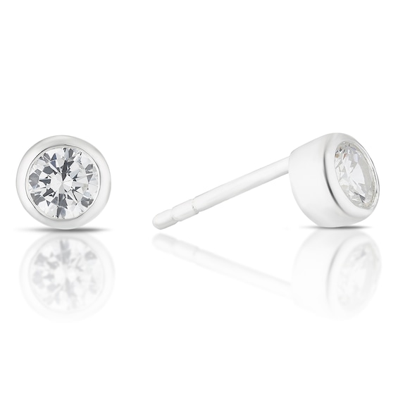 Sterling Silver 5mm Cubic Zirconia Stud Earrings