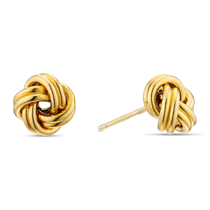 Main Image 1 of Sterling Silver Gold Plated 12mm Knot Stud Earrings