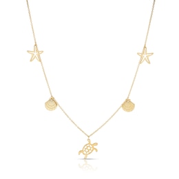 9ct Yellow Gold 16+1" Ocean Pendant Necklace