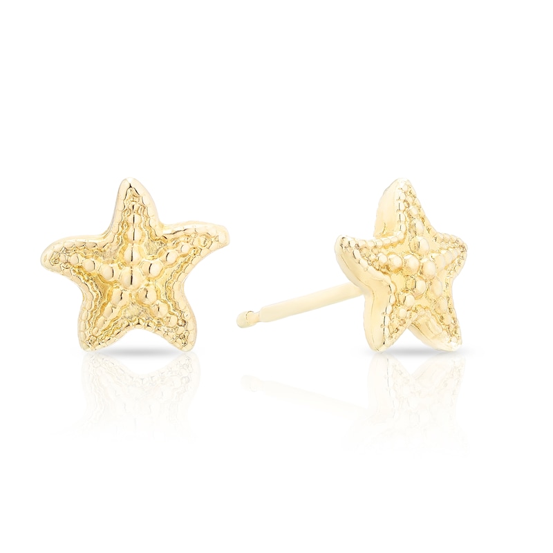 Main Image 1 of 9ct Yellow Gold Starfish Stud Earrings