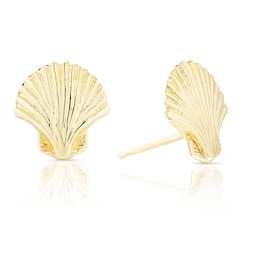 9ct Yellow Gold Shell Stud Earrings