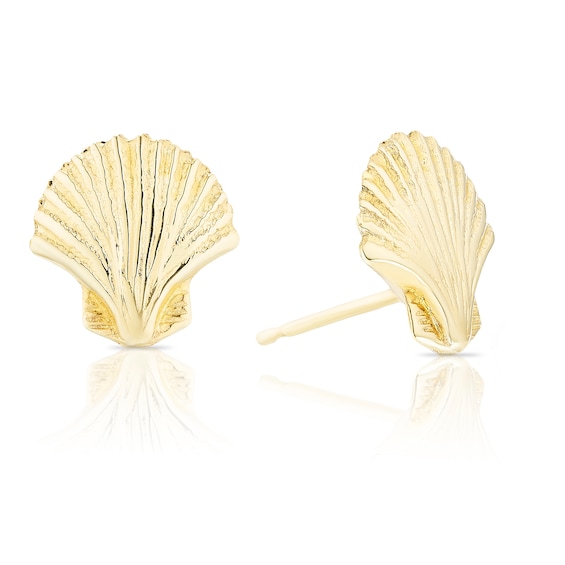 9ct Yellow Gold Shell Stud Earrings