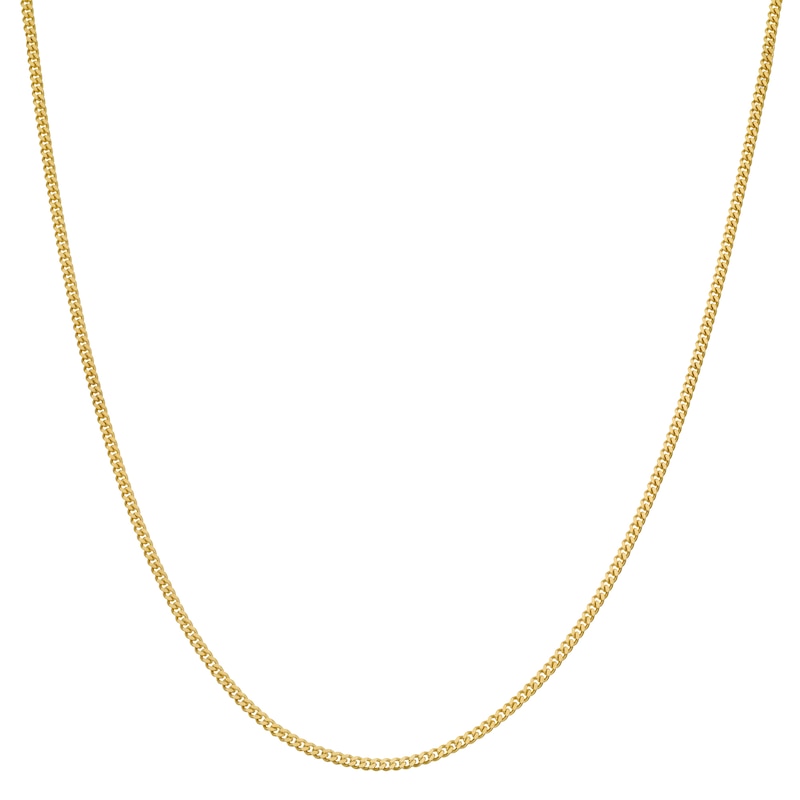 Main Image 2 of 9ct Yellow Gold Solid 20" Dainty Curb Chain