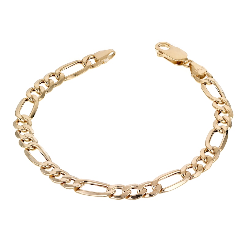 Main Image 1 of 9ct Yellow Gold 7.25" Figaro Chain Bracelet