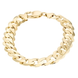 9ct Yellow Solid Gold 8.5 Inch Curb Chain Bracelet