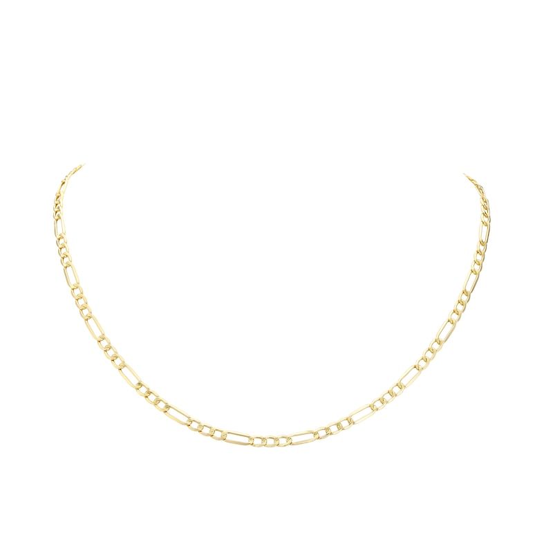 Main Image 3 of 9ct Yellow Gold 20" Figaro Chain