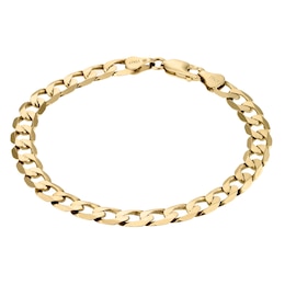 9ct Yellow Gold Solid 8" Curb Chain Bracelet