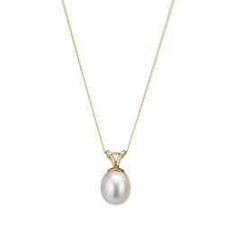 9ct Yellow Gold 18 Inch Culture Freshwater Pearl Pendant