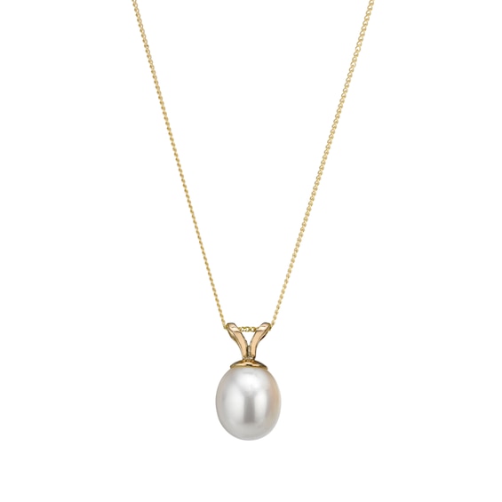 9ct Yellow Gold 18 Culture Freshwater Pearl Pendant