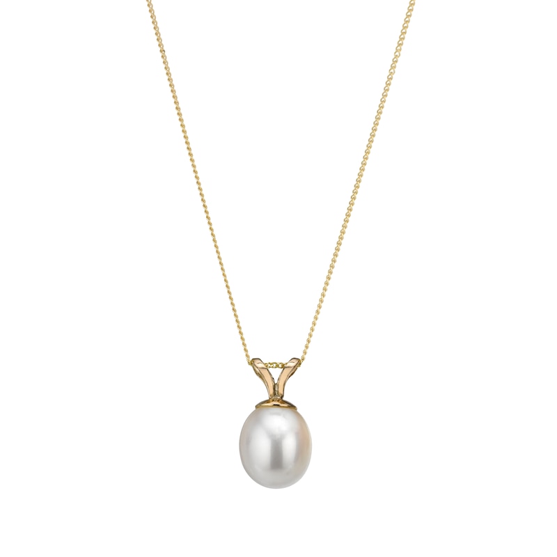 Main Image 1 of 9ct Yellow Gold 18" Culture Freshwater Pearl Pendant