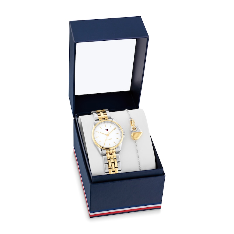 Main Image 4 of Tommy Hilfiger Women's Two Tone Watch & Heart Pendant Bracelet Gift Set