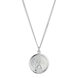 Sterling Silver 18 Inch St Christopher Necklace