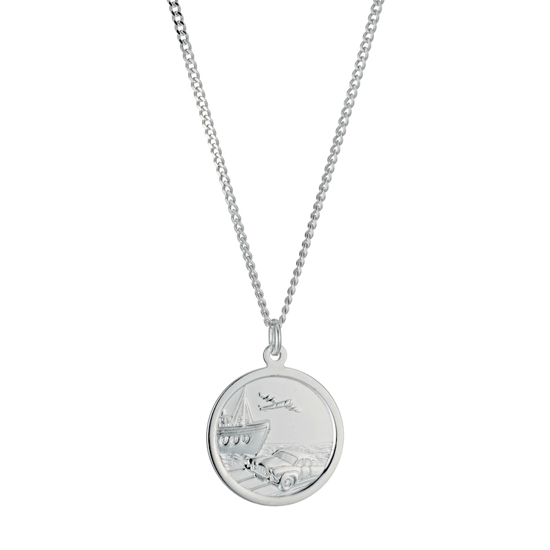 Sterling Silver 18 Inch St Christopher Necklace