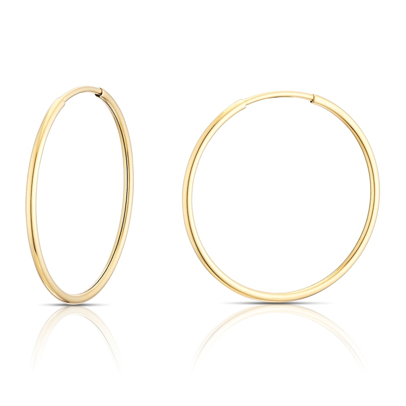 Main Image 1 of 9ct Yellow Gold 20mm Polished Sleeper Hoop Earrings