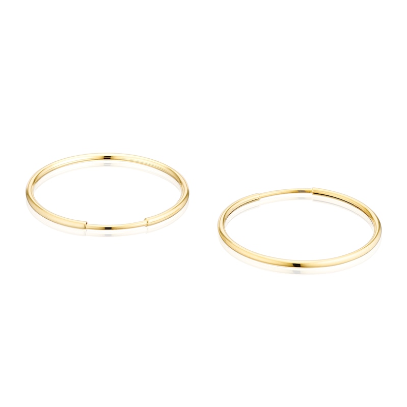 Main Image 2 of 9ct Yellow Gold 20mm Polished Sleeper Hoop Earrings