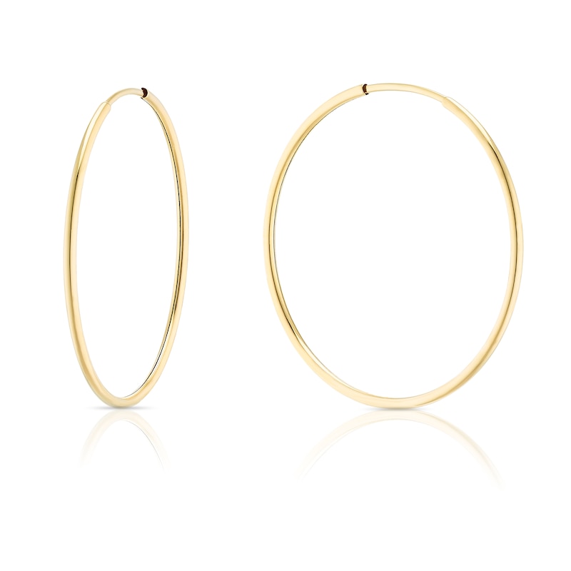 Main Image 1 of 9ct Yellow Gold 25mm Polished Sleeper Hoop Earrings