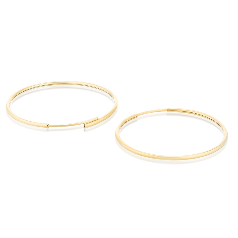 Main Image 2 of 9ct Yellow Gold 25mm Polished Sleeper Hoop Earrings