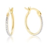 Thumbnail Image 1 of 9ct Yellow & White Gold 12mm Sparkle Hoop Earrings