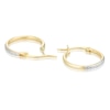 Thumbnail Image 2 of 9ct Yellow & White Gold 12mm Sparkle Hoop Earrings