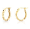 Thumbnail Image 1 of 9ct Yellow Gold 10mm Sparkle Hoop Earrings