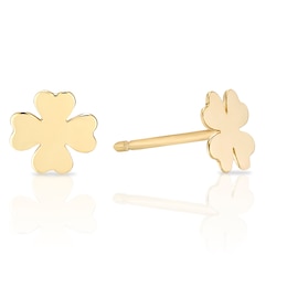 9ct Yellow Gold Clover Stud Earrings